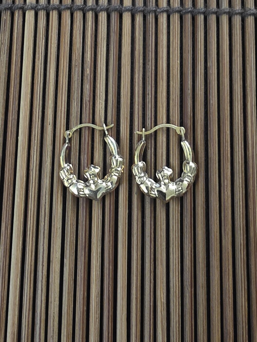 10k Claddagh Yellow Gold Earrings
